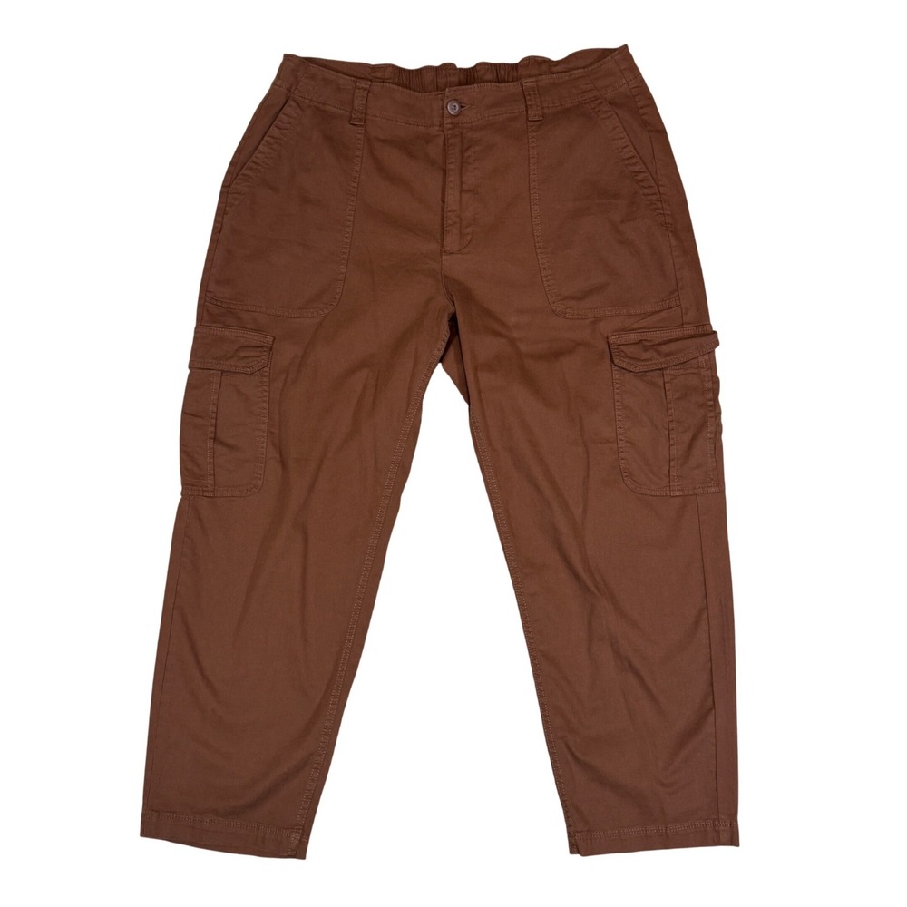 Old Navy High-Rise OG Chino Cargo Pants Brown XL Stretch Utility Tapered Leg